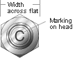 Width across flat/Marking on head