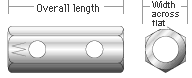 Overall length/Width across flat