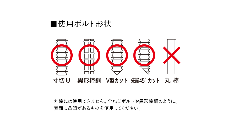 使用ボルト形状