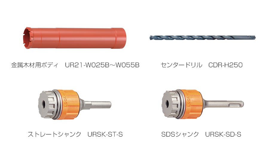 金属木材用 UR-W | 多機能コアドリルUR21 | 製品情報 | ユニカ株式会社